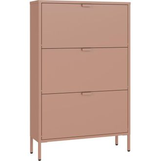 Happy Garden Scarpiera MARION a 3 ante in metallo rosa antico