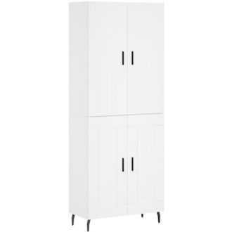 vidaXL Vidaxl - Aparador Alto Madera Contrachapada Blanco 69,5x34x180 Cm