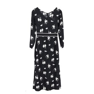 Armani Armani Exchange midi-jurk met bloemenprint in zwart polyester