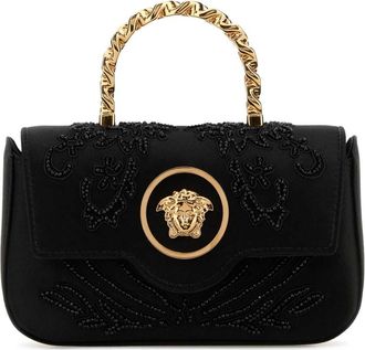 Versace Mini Top Handle Vitello - Dames - Mini tas - Zwart - ONE Size - Leer - Tassen