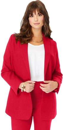 Roaman's Plus Size Bendover Blazer in Vivid Red at Nordstrom, Size 30
