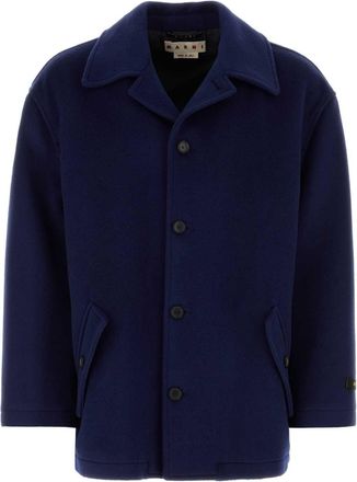 Marni Blue Wool Blend Coat