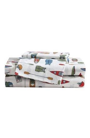 Eddie Bauer Kayak Adventure Twin Cotton Percale Sheet Set in Red at Nordstrom Rack