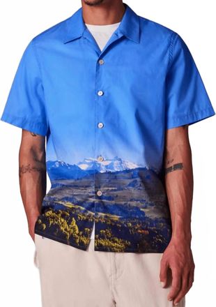 Paul Smith Swiss Alps Print Short-Sleeve Shirt In Blue