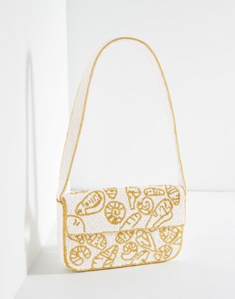 Talbots Seashell Beaded Shoulder Bag - Natural - 001 Talbots