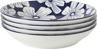Gibson Home Heritage Sky Stoneware Pasta Bowl Set in Blue/white at Nordstrom