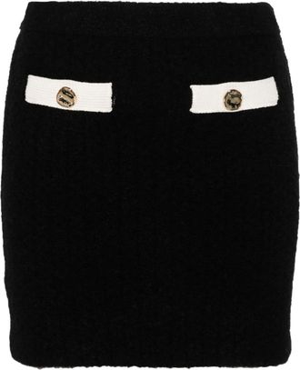Self Portrait knitted mini skirt - women - Polyamide/Spandex/Elastane/Alpaca Wool - L - Black