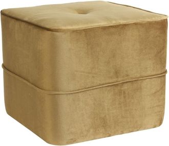 Light & Living Puf Light&living kiki en terciopelo color caramelo - 40x40x35