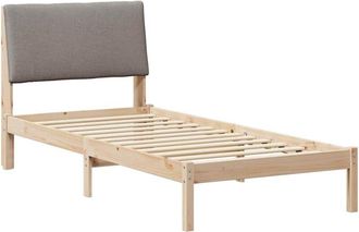 vidaXL Estructura De Cama Con Cabecera Marr&oacute;n Y Taupe 90 X 190 Cm Vidaxl