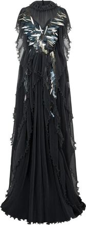 Alberta Ferretti Lange Elegante Jurk met Glanzende Pailletten - Dames - Avondkleed - Grijs - S - Pailletten - Kleedjes