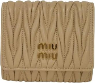 Miu Miu Pre-owned Wallets, female, Beige, Size: ONE SIZE Pre-owned Wallet
