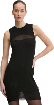 Diesel Kleedjes, Dames, Zwart, S, Wol, M-Slender Jurk