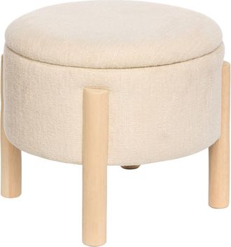 Atmosphera Taburete Elki Blanco 45.5x37x45.5cm - Atmosphera Cr&eacute;ateur DInt&eacute;rieur