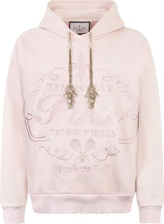 Philipp Plein Washed Hoodie Tennis Club Crystals