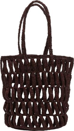 Vitamin A Salinas Raffia Bucket Bag in Chocolate Brown at Nordstrom