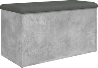 vidaXL Vidaxl - Banco Con Almacenaje Madera Ingenier&iacute;a Gris Hormig&oacute;n 82x42x45cm