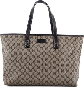 Gucci Plus GG Coated Canvas with Leather Large tote bag - Bruin