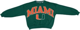 Pressbox Womens Pressbox Green Miami Hurricanes Oversized Janice Waist-Length Sweatshirt at Nordstrom, Size X-Large