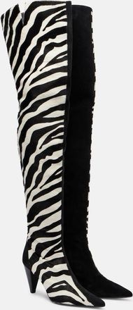 Khaite Harvey 85 calf hair over-the-knee boots