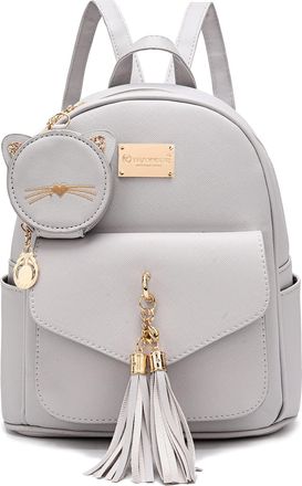 I Ihayner Girls Fashion Backpack Mini Purse Backpack for Women Small Leather Backpack Purse for Teen Girls with Coin Purse Grey