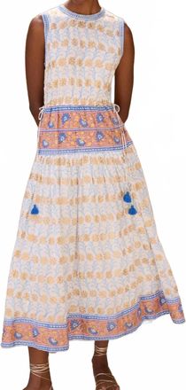 Oliphant Sleeveless Piped Maxi Dress In Geneva Blue