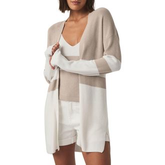 Splendid Octavia Colorblock Longline Cardigan in Fawn Block Stripe at Nordstrom Rack, Size Medium