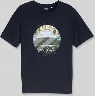 Tom Tailor Regular Fit T-Shirt aus reiner Baumwolle in Marine, Gr&ouml;&szlig;e XXXL