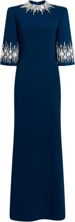 Jenny Packham Abito lungo con decorazione - Blu