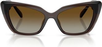 Swarovski 54mm Polarized Cat Eye Sunglasses in Transparent Brown/polar at Nordstrom