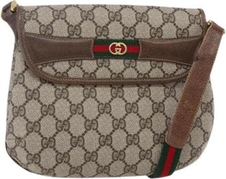 Gucci Pre-owned Vintage Cross Body Bag - Dames - Vintage Schoudertas - Beige - ONE Size - Leer - Vintage