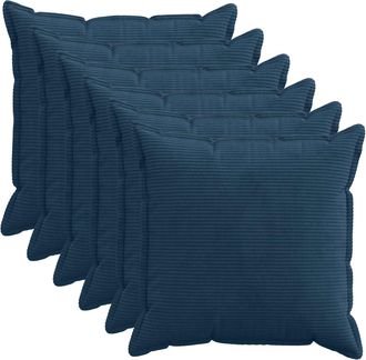 vidaXL Funda De Almohada 6 Uds. Houten Azul Marino 55 X 55 Cm Pana Vidaxl