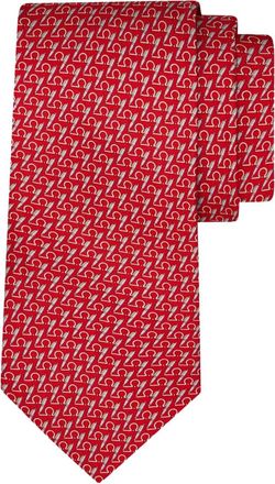 Ferragamo Writer-print tie - men - Silk - One Size - Red