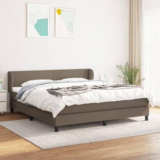 vidaXL Vidaxl - Cama Box Spring Con Colch&oacute;n Tela Gris Taupe 180x200 Cm