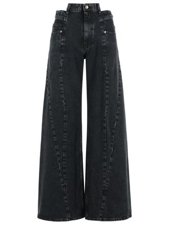 Maison Margiela Jeans Cut In Black Cotton