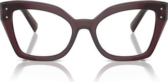 Dolce & Gabbana 53mm Butterfly Reading Glasses in Transparent Violet at Nordstrom