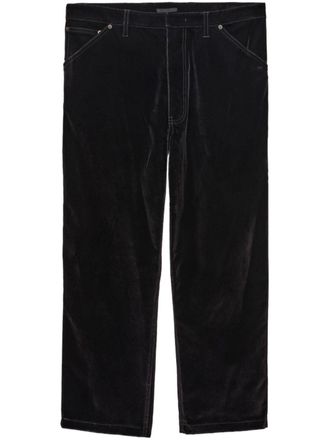 Prada Broek met fluwelen afwerking - Zwart