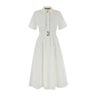 Burberry Shirt Dresses, female, White, Size: M Optical Cotton Poplin Shirt Dress