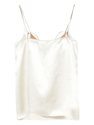 Alysi Satin Polyester Blouse - Ivory