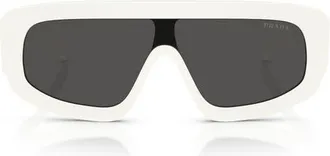 Prada 124mm Oversize Irregular Sunglasses in Talc/dark Grey at Nordstrom
