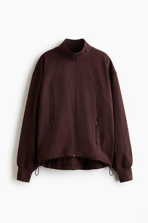H&M Sports Track Jacket With Softmove in Warm Brown at Nordstrom, Size X-Small