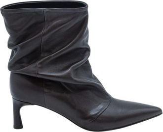 Halmanera Baront Enkelboot - Dames - Laarzen met Hak - Bruin - 36 EU - Leer - Schoenen