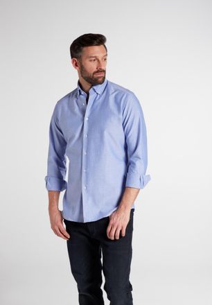 Eterna Langarmhemd ETERNA REGULAR FIT, Herren, Gr. XXL, US-Gr&ouml;ssen, blau, 70% cotton, 30% Lyocell, normal, Manschette, Hemden Langarmhemd, EASY IRON (b&uuml;gelle