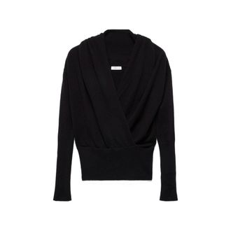 7 For All Mankind Wrap-style Ribbed-trim Sweater