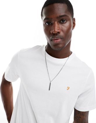 Farah Danny short sleeve regular fit logo T-shirt in white