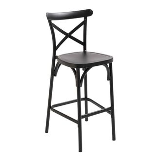 Oviala Silla de jard&iacute;n aluminio negro