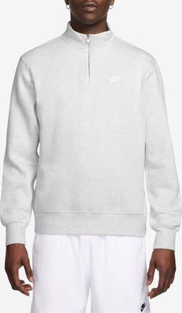 Nike Club Half Zip Pullover in Birch Heather/White at Nordstrom Rack, Size Xx-Large