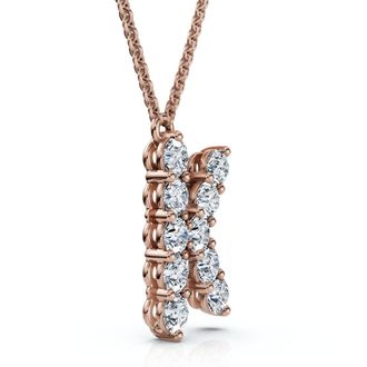 Pompeii3 1Ct Diamond Initial K Pendant 14k Gold 18 Necklace Lab Grown 5/8 Tall