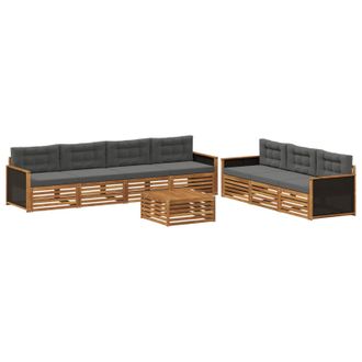 vidaXL Conjunto De Sof&aacute;s De Exterior 8 Uds. Natural Y Antracita Vidaxl