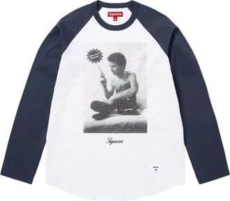 SUPREME x Larry Clark FW26 Sequin Raglan L/S T-Shirt Navy SUP-FW26-052-NVY