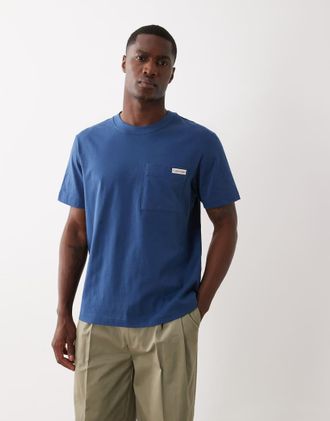 Calvin Klein Jeans T-shirt blu denim con monogramma